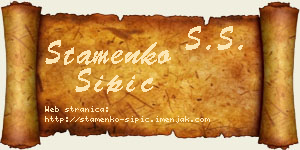 Stamenko Šipić vizit kartica